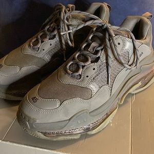 Grey Balenciaga Clear Sole Triple S